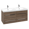Villeroy and Boch Avento Arizona Oak 1200mm Wall Hung 4-Drawer Double Vanity Unit Large Image