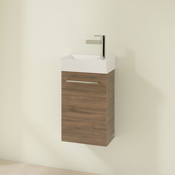 Villeroy and Boch Avento Arizona Oak 360mm Wall Hung Vanity Unit with Left Bowl Basin Profile Large