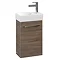 Villeroy and Boch Avento Arizona Oak 360mm Wall Hung Vanity Unit with Left Bowl Basin Large Image