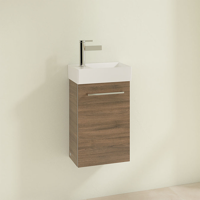 Villeroy and Boch Avento Arizona Oak 360mm Wall Hung Vanity Unit with Right Bowl Basin Profile Larg