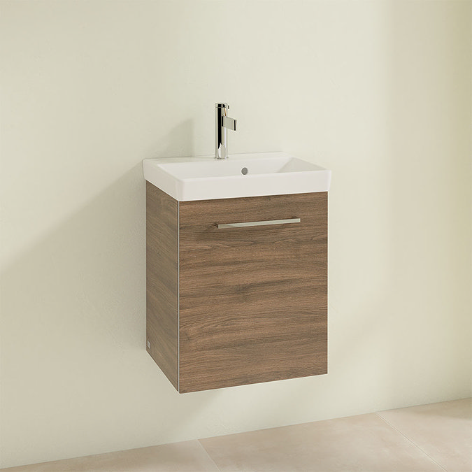 Villeroy and Boch Avento Arizona Oak 450mm Wall Hung 1-Door Vanity Unit Profile Large Image