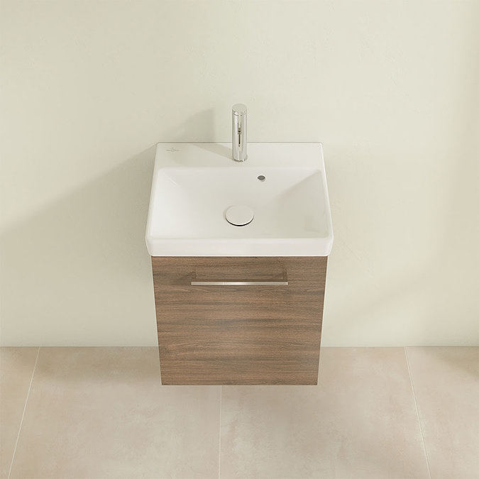 Villeroy and Boch Avento Arizona Oak 450mm Wall Hung 1-Door Vanity Unit Standard Large Image