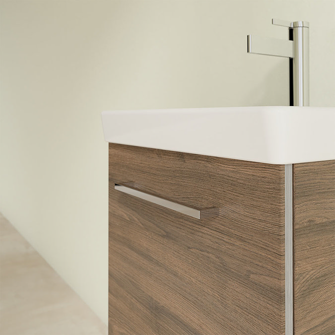 Villeroy and Boch Avento Arizona Oak 450mm Wall Hung 1-Door Vanity Unit In Bathroom Large Image