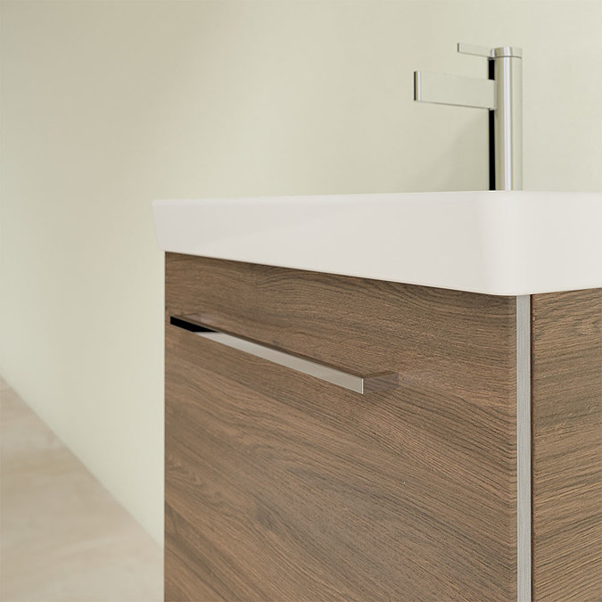 Villeroy and Boch Avento Arizona Oak 550mm Wall Hung 1-Drawer Vanity Unit In Bathroom Large Image