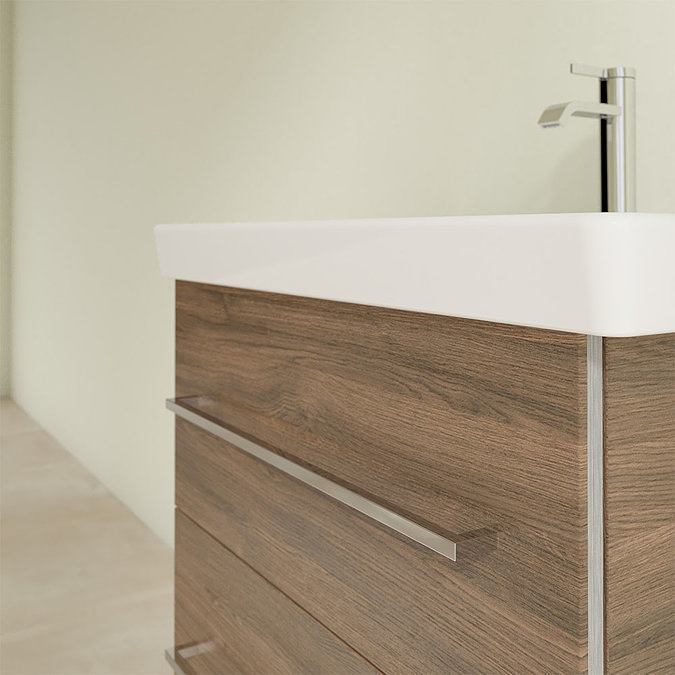 Villeroy and Boch Avento Arizona Oak 600mm Wall Hung 2-Drawer Vanity Unit  In Bathroom Large Image