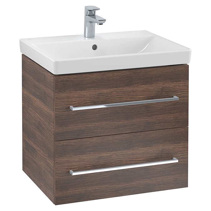 Villeroy and Boch Avento Arizona Oak 600mm Wall Hung 2-Drawer Vanity Unit Large Image