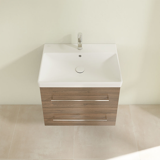 Villeroy and Boch Avento Arizona Oak 650mm Wall Hung 2-Drawer Vanity Unit Standard Large Image