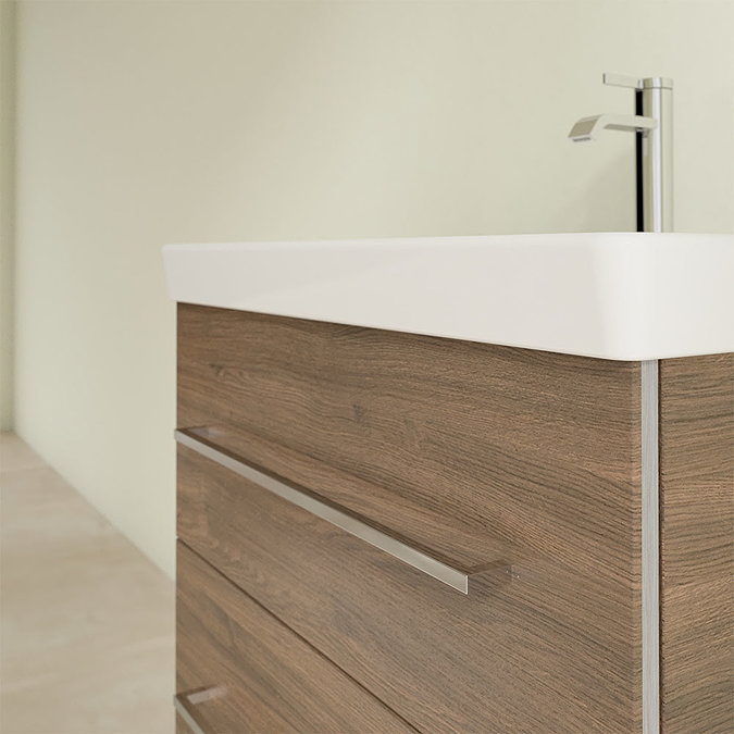 Villeroy and Boch Avento Arizona Oak 650mm Wall Hung 2-Drawer Vanity Unit  In Bathroom Large Image