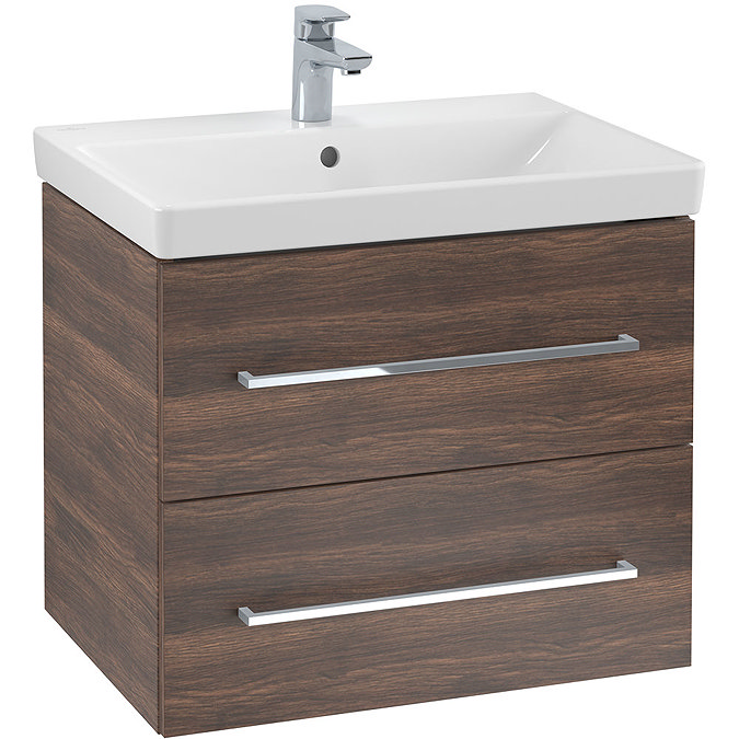 Villeroy and Boch Avento Arizona Oak 650mm Wall Hung 2-Drawer Vanity Unit Large Image