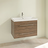 Villeroy and Boch Avento Arizona Oak 800mm Wall Hung 2-Drawer Vanity Unit  Profile Large Image