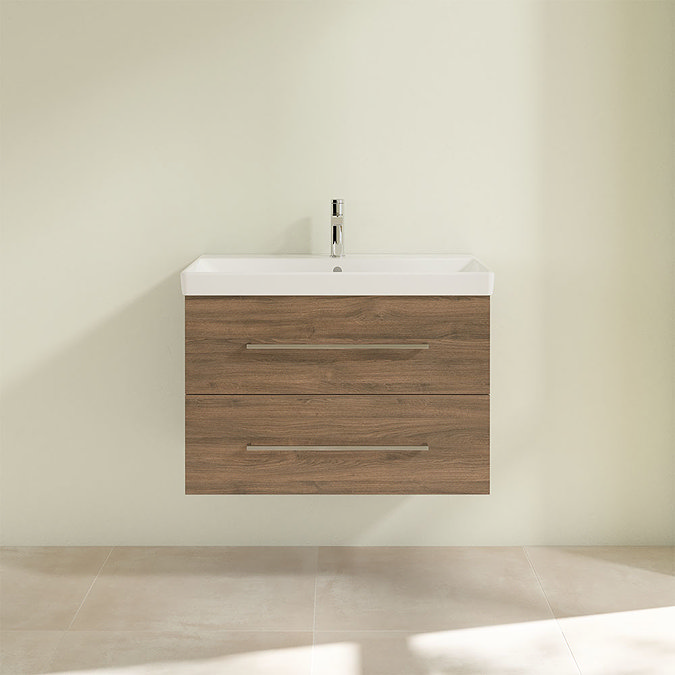 Villeroy and Boch Avento Arizona Oak 800mm Wall Hung 2-Drawer Vanity Unit  Feature Large Image