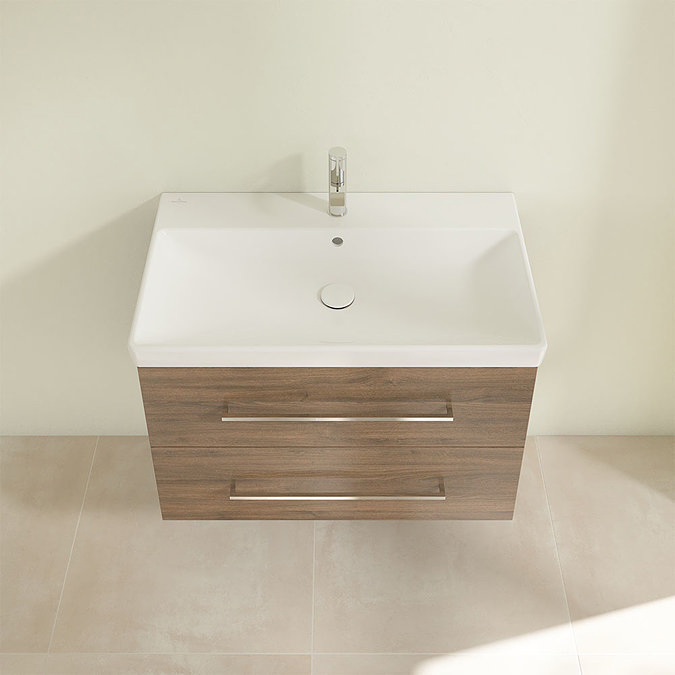 Villeroy and Boch Avento Arizona Oak 800mm Wall Hung 2-Drawer Vanity Unit Standard Large Image