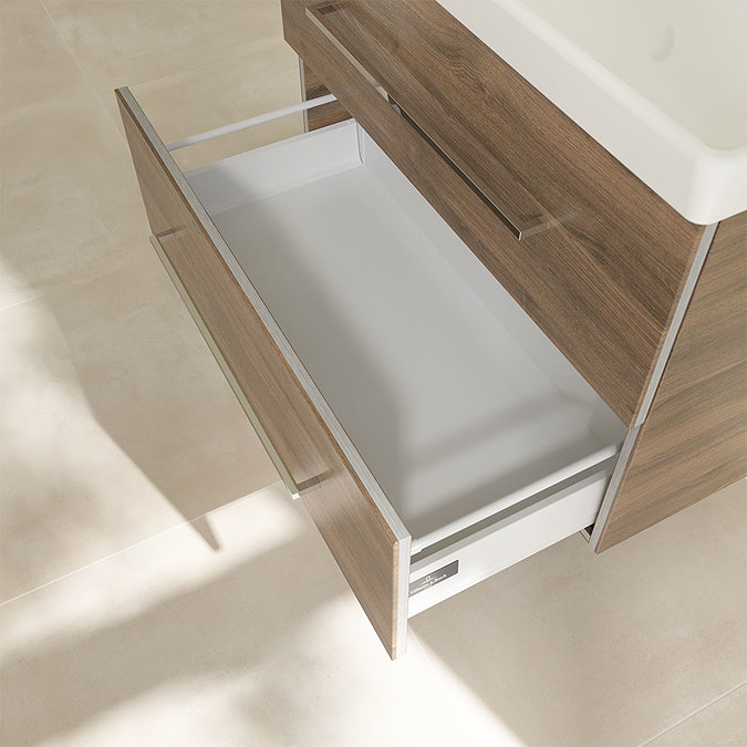 Villeroy and Boch Avento Arizona Oak 800mm Wall Hung 2-Drawer Vanity Unit additional Large Image