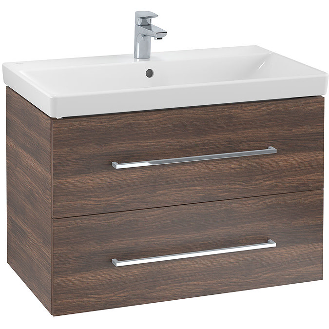 Villeroy and Boch Avento Arizona Oak 800mm Wall Hung 2-Drawer Vanity Unit Large Image