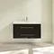 Villeroy and Boch Avento Crystal Black 1000mm Wall Hung 2-Drawer Vanity Unit  Feature Large Image