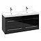 Villeroy and Boch Avento Crystal Black 1200mm Wall Hung 4-Drawer Double Vanity Unit Large Image