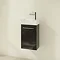 Villeroy and Boch Avento Crystal Black 360mm Wall Hung Vanity Unit with Left Bowl Basin Profile Lar
