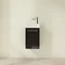 Villeroy and Boch Avento Crystal Black 360mm Wall Hung Vanity Unit with Left Bowl Basin Feature Lar