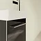 Villeroy and Boch Avento Crystal Black 360mm Wall Hung Vanity Unit with Left Bowl Basin  In Bathroom