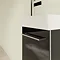 Villeroy and Boch Avento Crystal Black 360mm Wall Hung Vanity Unit with Right Bowl Basin In Bathroo