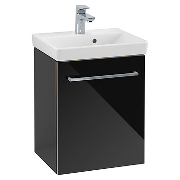 Villeroy and Boch Avento Crystal Black 450mm Wall Hung 1-Door Vanity Unit  Profile Large Image
