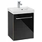 Villeroy and Boch Avento Crystal Black 450mm Wall Hung 1-Door Vanity Unit Large Image