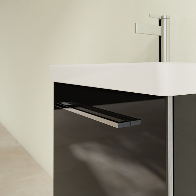 Villeroy and Boch Avento Crystal Black 550mm Wall Hung 1-Drawer Vanity Unit  In Bathroom Large Image