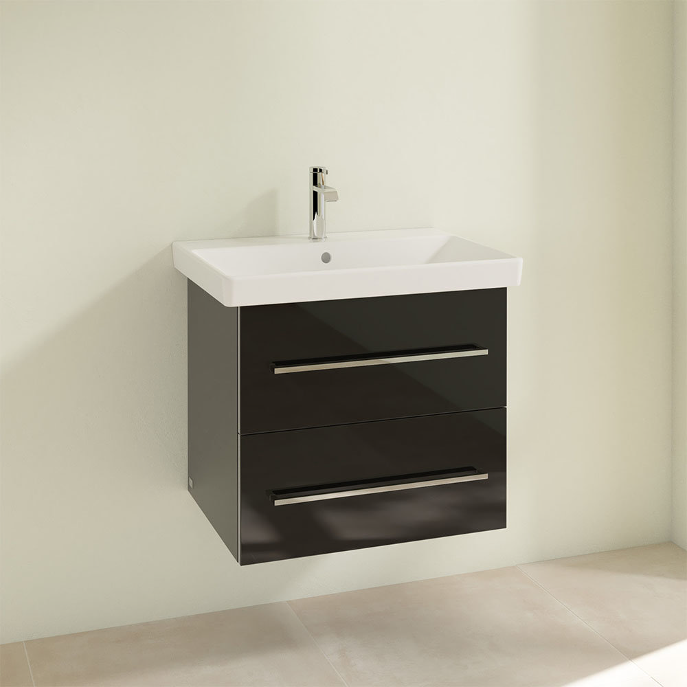 Mobiletto Da Bagno A Sospensione Villeroy & Boch Avento, 2 Cassetti, Larghezza 63 Cm, Rovere Nordico, Con Fissaggi Inclusi