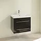 Villeroy and Boch Avento Crystal Black 650mm Wall Hung 2-Drawer Vanity Unit Profile Large Image