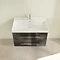 Villeroy and Boch Avento Crystal Black 800mm Wall Hung 2-Drawer Vanity Unit Newest Large Image