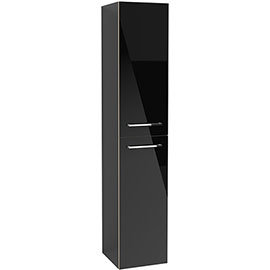 Villeroy and Boch Avento Crystal Black Wall Hung Tall Cabinet Medium Image