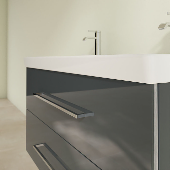 Villeroy and Boch Avento Crystal Grey 1000mm Wall Hung 2-Drawer Vanity Unit  Standard Large Image