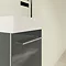 Villeroy and Boch Avento Crystal Grey 360mm Wall Hung Vanity Unit with Left Bowl Basin In Bathroom