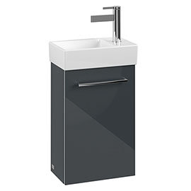 Villeroy and Boch Avento Crystal Grey 360mm Wall Hung Vanity Unit with Left Bowl Basin Medium Image