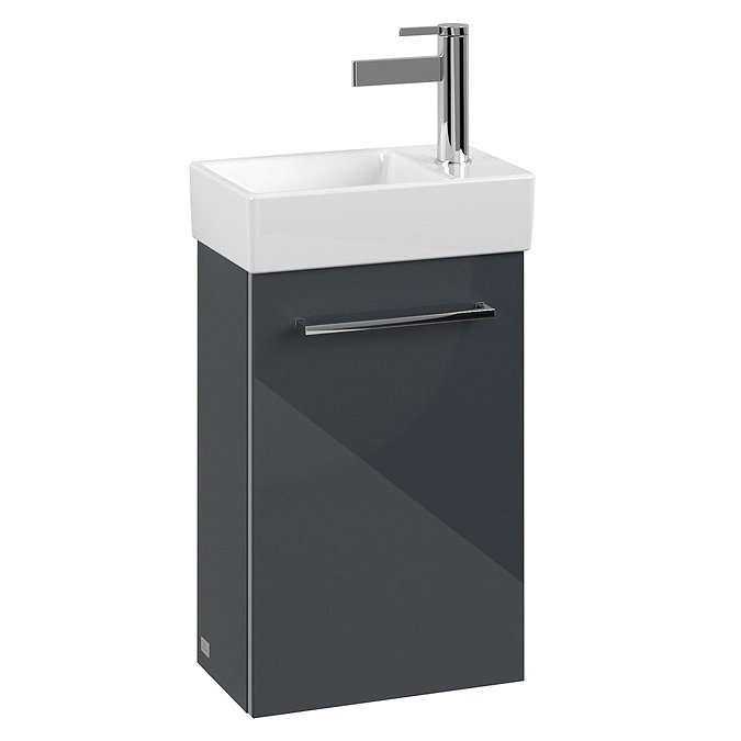 Villeroy and Boch Avento Crystal Grey 360mm Wall Hung Vanity Unit with Left Bowl Basin Large Image