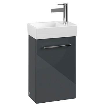 Villeroy and Boch Avento Crystal Grey 360mm Wall Hung Vanity Unit with Left Bowl Basin  Profile Larg