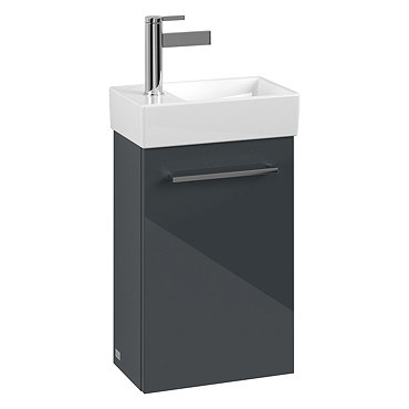Villeroy and Boch Avento Crystal Grey 360mm Wall Hung Vanity Unit with Right Bowl Basin  Profile Lar