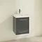 Villeroy and Boch Avento Crystal Grey 450mm Wall Hung 1-Door Vanity Unit  Profile Large Image