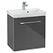 Villeroy and Boch Avento Crystal Grey 550mm Wall Hung 1-Drawer Vanity Unit Large Image