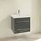 Villeroy and Boch Avento Crystal Grey 600mm Wall Hung 2-Drawer Vanity Unit  Profile Large Image