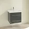 Villeroy and Boch Avento Crystal Grey 600mm Wall Hung 2-Drawer Vanity Unit Profile Large Image