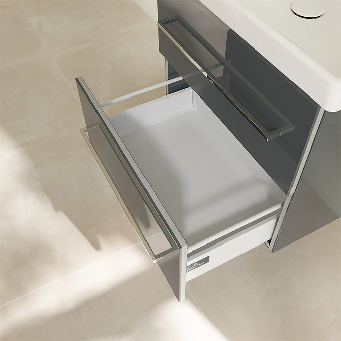 Villeroy and Boch Avento Crystal Grey 600mm Wall Hung 2-Drawer Vanity Unit additional Large Image