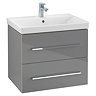 Villeroy and Boch Avento Crystal Grey 600mm Wall Hung 2-Drawer Vanity Unit Large Image