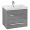 Villeroy and Boch Avento Crystal Grey 600mm Wall Hung 2-Drawer Vanity Unit Large Image