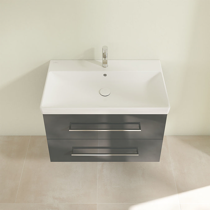 Villeroy and Boch Avento Crystal Grey 800mm Wall Hung 2-Drawer Vanity Unit  Standard Large Image