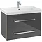 Villeroy and Boch Avento Crystal Grey 800mm Wall Hung 2-Drawer Vanity Unit Large Image