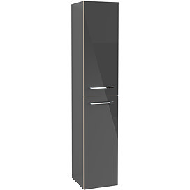 Villeroy and Boch Avento Crystal Grey Wall Hung Tall Cabinet Large Image