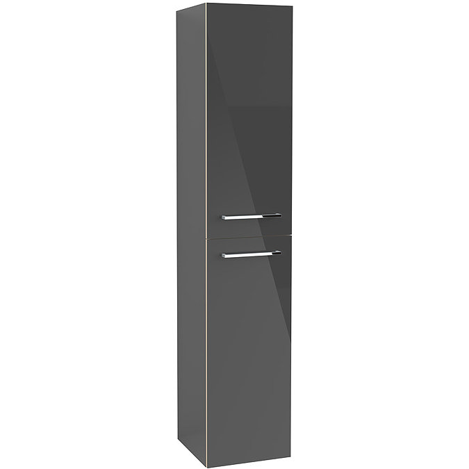 Villeroy and Boch Avento Crystal Grey Wall Hung Tall Cabinet Large Image