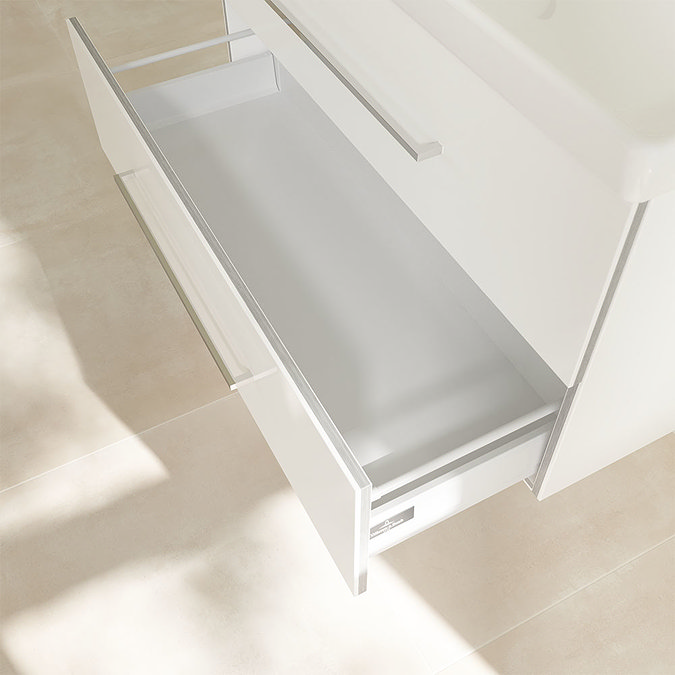 Villeroy and Boch Avento Crystal White 1000mm Wall Hung 2-Drawer Double Vanity Unit  additional Larg