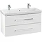 Villeroy and Boch Avento Crystal White 1000mm Wall Hung 2-Drawer Double Vanity Unit Large Image